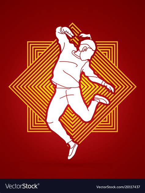 Street Dance B Boys Hip Hop Dancing Action Vector Image