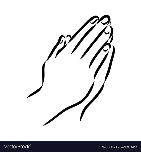 Hands Folded In A Prayer To God Royalty Free Vector Image