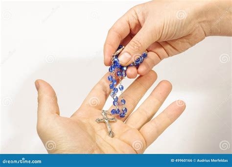 Female Giving Religion Rosary For Man Concept Stock Photo Image Of