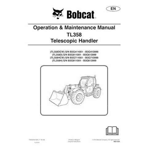 Bobcat TL358DCW TL358D TL358HCW TL358H manipulador telescópico pdf