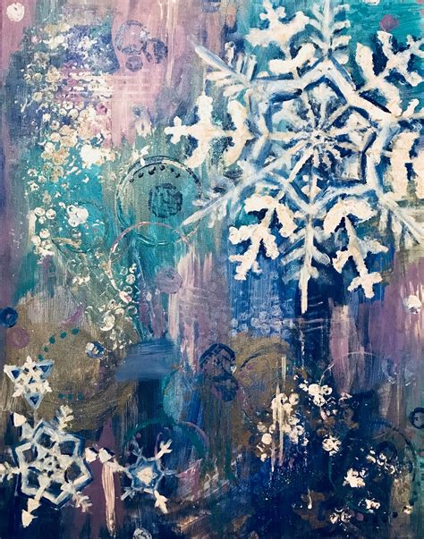 Acrylic Snowflake Painting - Etsy