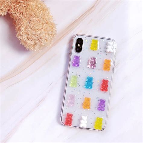 Cute Gummy Bear Case Colorful Iphone Case Rainbow Cases Gummy Etsy