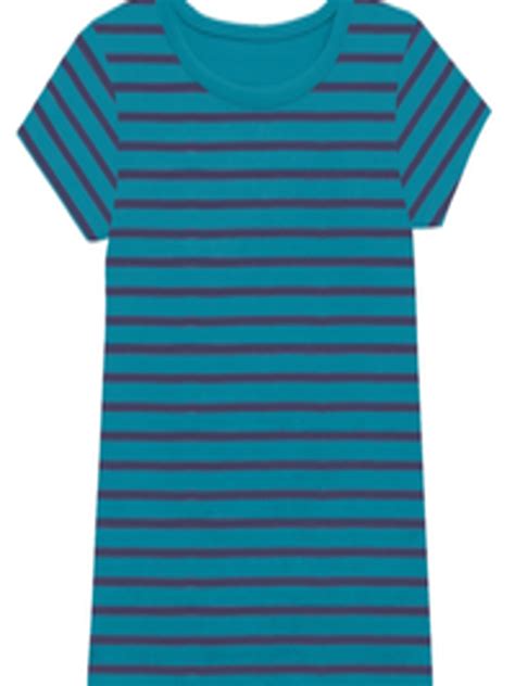 Buy A T U N Girls Striped Round Neck Short Sleeves Cotton T Shirt