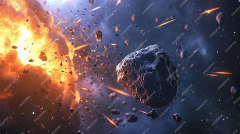 Asteroid Impact Simulation Planetary Defense Concept Art | Premium AI-generated image