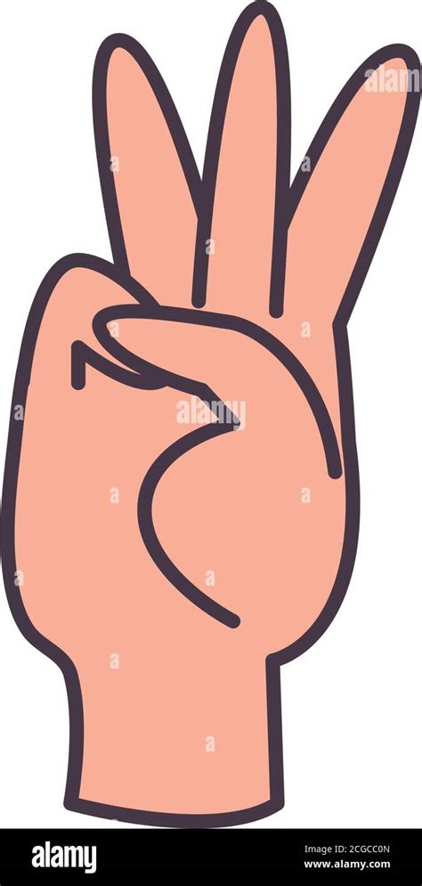 Six Hand Sign Language Line And Fill Style Icon Design Of People Help