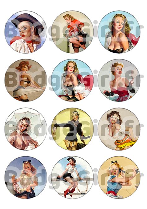 Images Pin up Cabochon à imprimer BadgeGirl