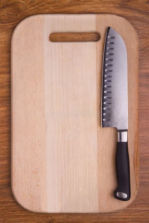 Sharp Knife On Cutting Board Stock Image Image Of Stainless Cooking