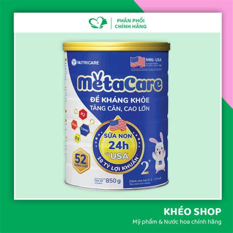 Sữa Bột METACARE 2 Nutricare Tăng Sức Đề Kháng Tăng Chiều Cao Cho Bé