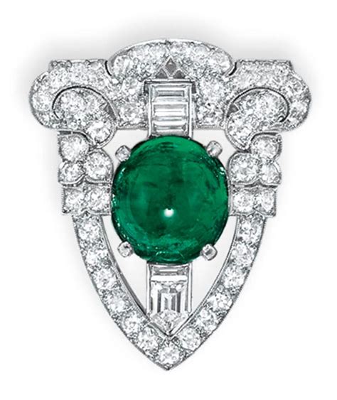 Tiffany Co Art Deco Emerald Brooch Circa Art Deco Jewelry