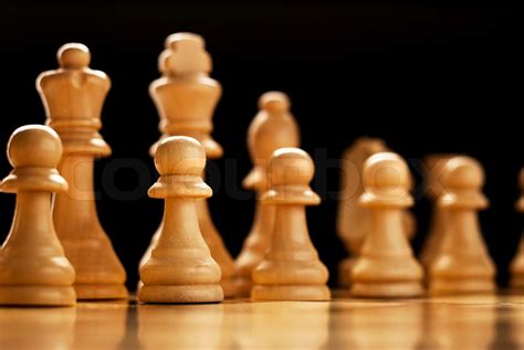 Chess Pieces Lined Up On A Chess Board Stock Image Colourbox