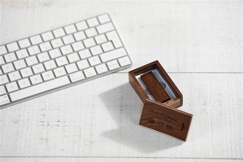 Personalized Wooden USB 16GB, Engraved USB In a box, Wedding Flash Drive, Memory Drive, Custom ...