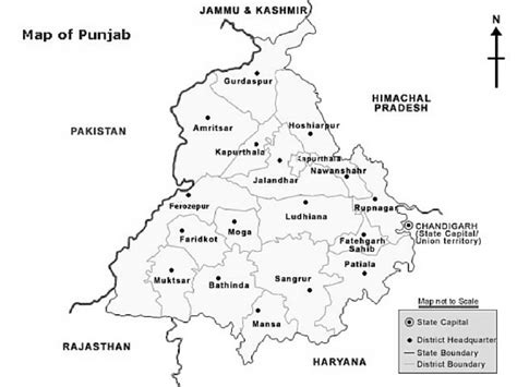 Punjab Political And Administrative Map Of Punjab With 59 Off