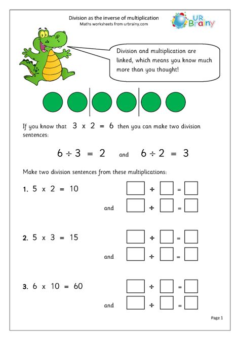 Division Inverse Of Multiplication Worksheets - Divisonworksheets.com