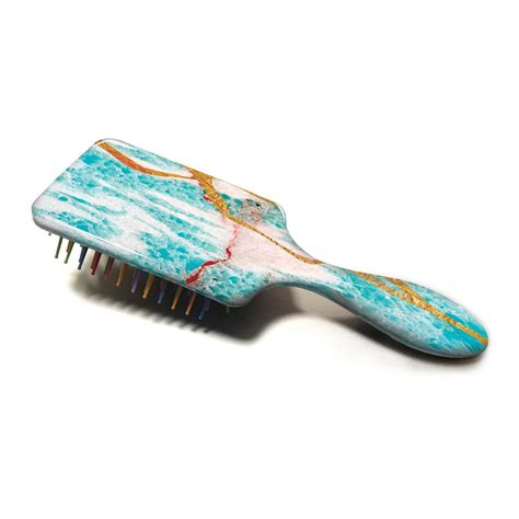 Japanese Kintsugi Hair Brush Turquoise And Gold Etsy Norway