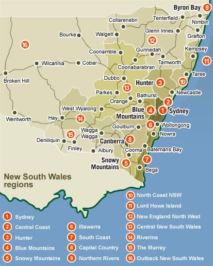 New South Wales Map - New South Wales Australia • mappery