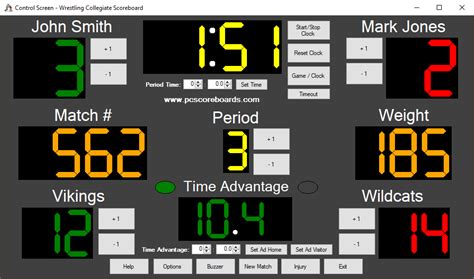 Wrestling Scoreboard Software - Collegiate v2 - Turn Your TV Into A ...