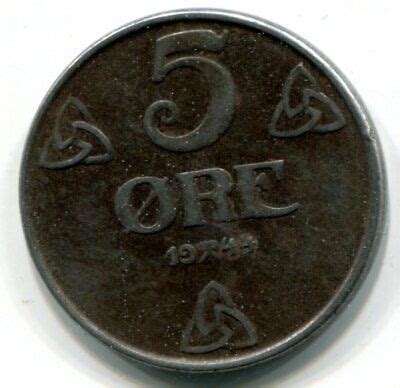 Norway 1944 5 Ore KM388 Iron Circulated See Scans EBay