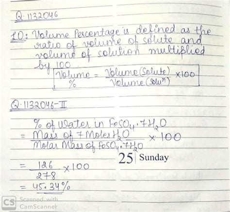 Calculate the percentage of water in { Fe }SO_{ 4 }.7{ H }_{ 2 }O [ Atomic mass of Fe = 56, S=32 ...