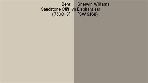 Behr Sandstone Cliff 750c 3 Vs Sherwin Williams Elephant Ear Sw 9168