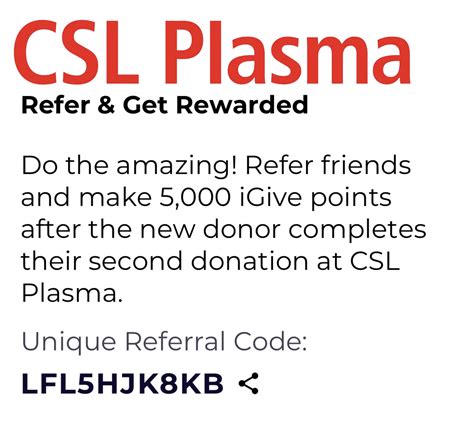 BONUS $$ FOR NEW CSL Plasma Donors ONLY!!! Use REFERRAL Code