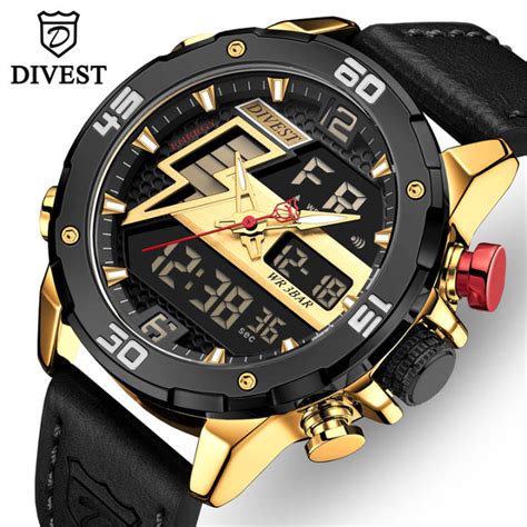 DIVEST Top Fashion Brand New Creative Casual Men Watch Original LED