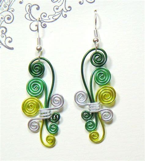 Funky Spring Hypo Allergenic Dangle Earrings Etsy Wire Work Jewelry