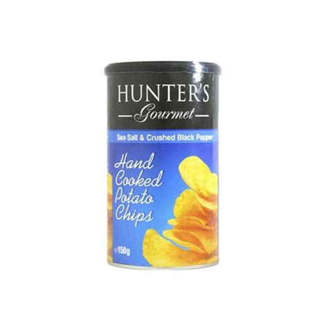 Hunters Potato Chips Sea Salt Crushed Black Pepper 150g G C