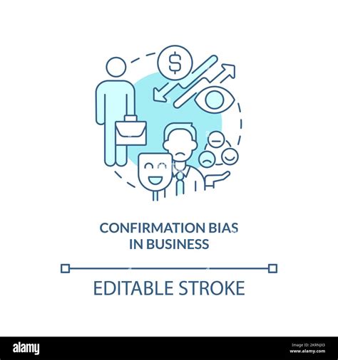 Confirmation Bias In Business Turquoise Concept Icon Stock Vector Image