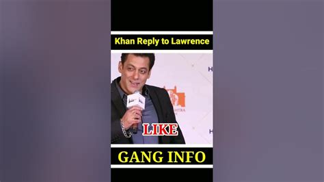 Salman Khan Reply To Lawrence Bishnoi Shorts Youtube