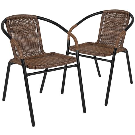 Alamont Home Lila Patio Chair Set Of Medium Brown Tlh Dk Bn