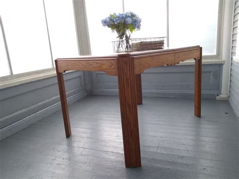 Vintage Wood Art Deco Kitchen Table Dining Table Heavy Solid Oak