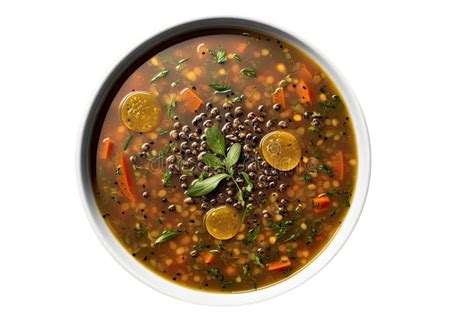 Vegan Lentil Soup On A Transparent Background Generative Ai Stock