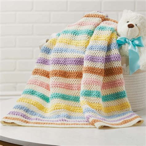 Herrschners Textured Stripes Baby Afghan Crochet Kit Michaels