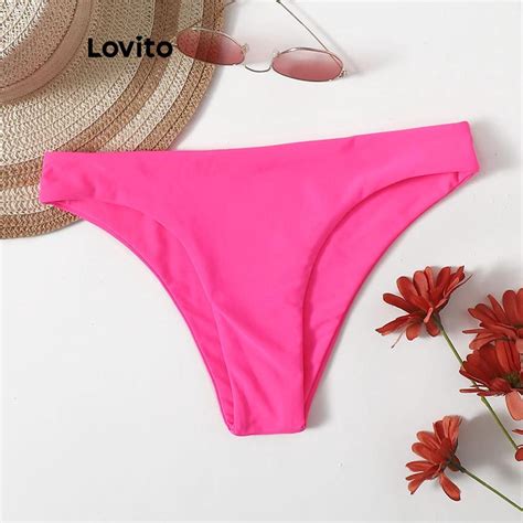 Lovito Sexy Plain Basic Bikini Bottom For Women Lnl Shopee Malaysia