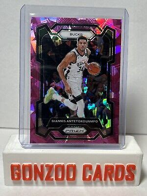 Giannis Antetokounmpo 2023 2024 PRIZM PINK CRACKED ICE PRIZM REFRACTOR