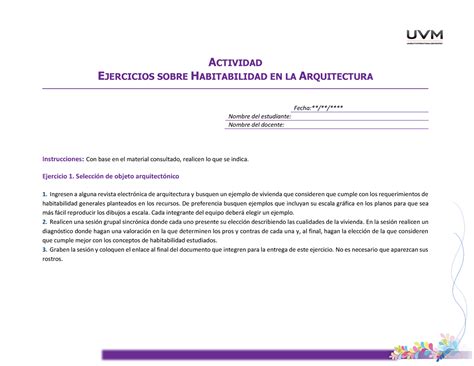 U1 Actividad 3 Ejercicios Habitabilidad ACTIVIDAD EJERCICIOS SOBRE