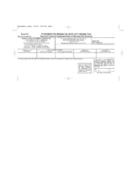 Form Q1 Quarterly Notice Of Installment Due On Estimated Tax Declared Statement Of Brooklin