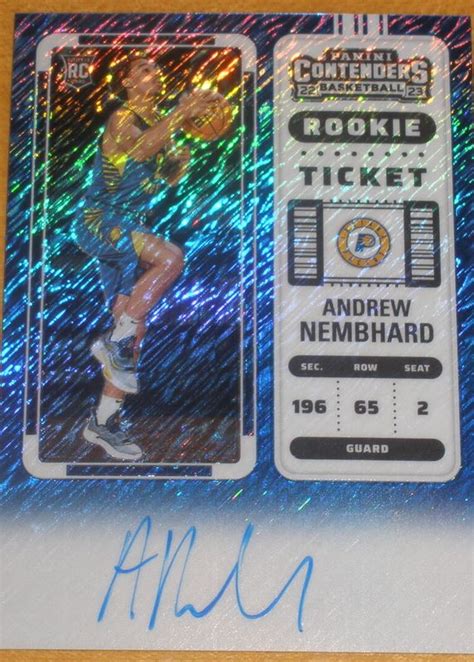 Andrew Nembhard Contenders Rookie Ticket Auto Premium Blue