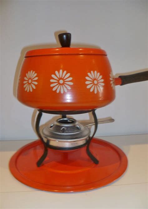 Vintage Retro Seventies Enamel Fondue Set Etsy Retro Vintage Retro