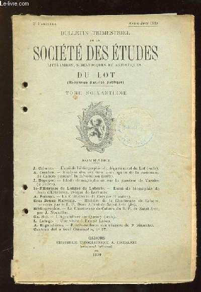 Bulletin De La Societe Des Etudes Litteraires Scientifiques