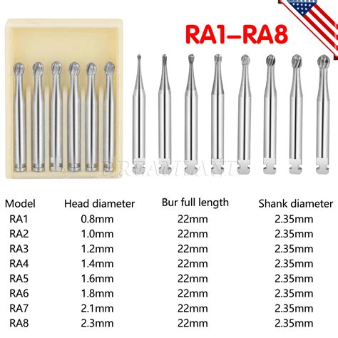 Types Dental Round Carbide Bur For Slow Speed Latch Type Ra