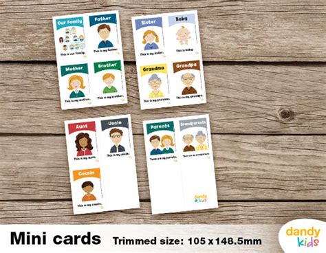 Family Members Flashcards / A4 / Printable Flashcards / Set of | Etsy ...