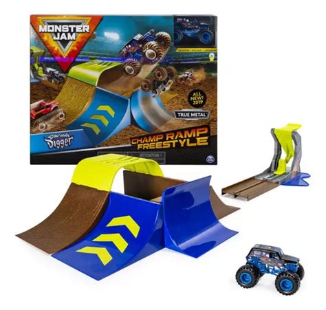 Monster Jam Set Champ Ramp Freestyle Con Exclusivo Cami N Monstruo Son