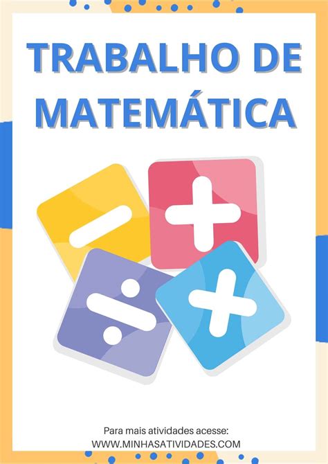 Capas para Trabalho de Matemática Recurso Útil para Professores