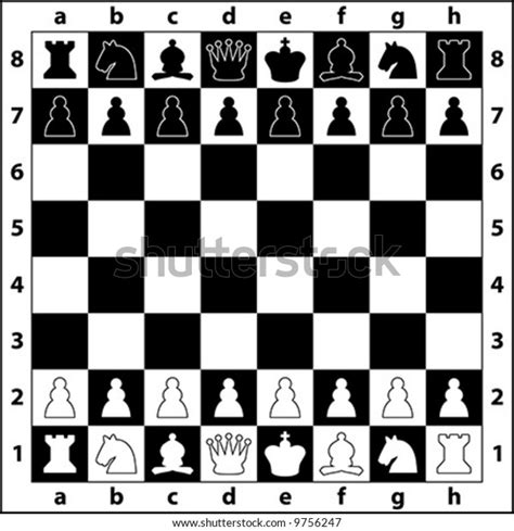 Starting Positions Chess Pieces On Chess Stock Vector (Royalty Free) 9756247