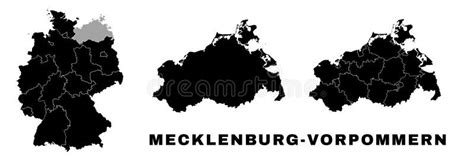 Mecklenburg Vorpommern Map German State Germany Administrative