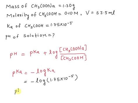 SOLVED Calculate The PH Of A Solution Prepared By Dissolving 1 30 G Of