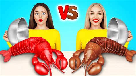 Tantangan Makanan Coklat Tantangan Makanan Asli VS Coklat Oleh X