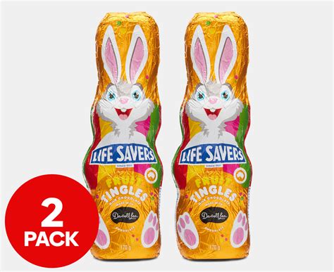 2 X Darrell Lea Life Savers Fruit Tingles Hollow Easter Bunny Milk