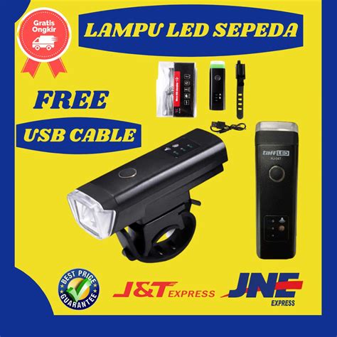 Jual Lampu Laser Sepeda Depan LED USB Waterproof Rechargeable Shopee